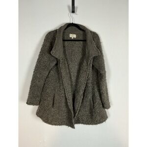 Italian Wool Mohair Cardigan Sweater Women M Brown Berretti Button Up Pockets